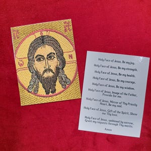 Gold Heiliges Gesicht von Jesus Christus Laminierte kyrillische Gebetskarte