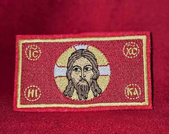 3 1/4× 1 3/4 The Holy Face Of Jesus Christ Pocket Icon, Byzantine Orthodox Christian Icon