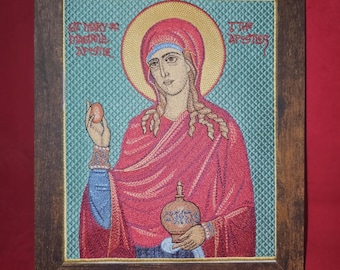 8x10 Saint Mary Magdalene Machine Embroidered Orthodox Icon