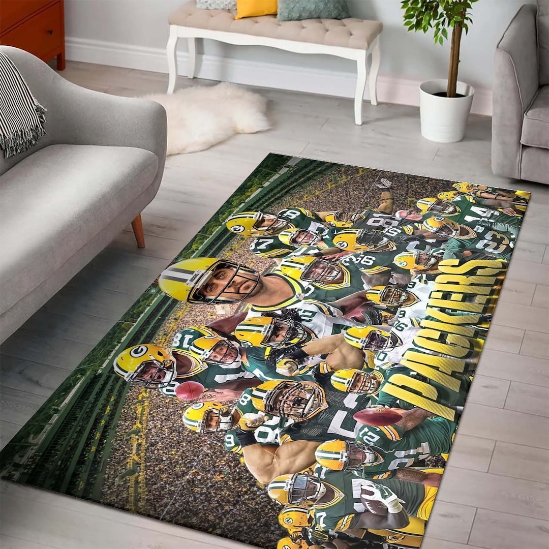 Green Bay Packers Area Rug Nfl Football Team Logo Carpet Living Room