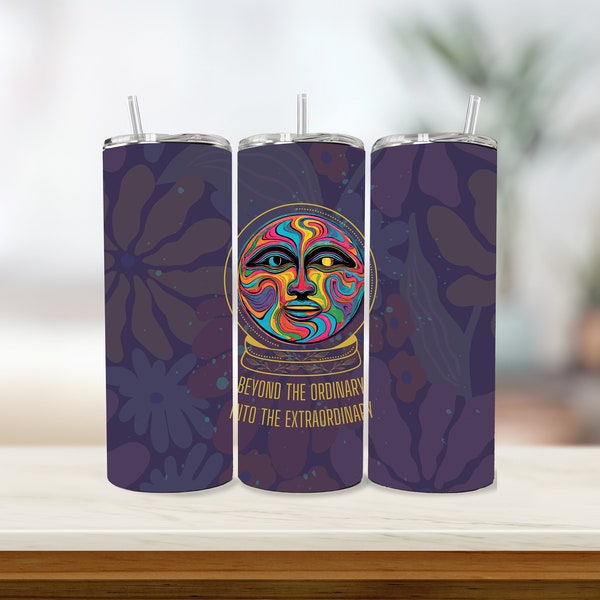 Trippy Moon Tumbler Wrap | Digital Download, Psychedelic Tumbler Wrap, Moon 20oz Skinny Straight, Tumbler Design, Galaxy Tumbler, Pretty PNG