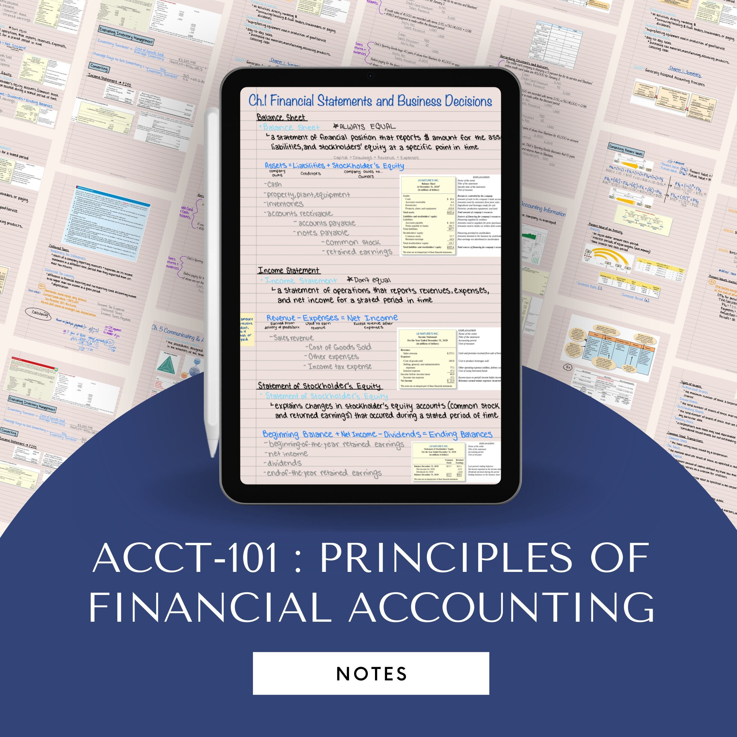 ACCT-101 : Principles of Financial Accounting Digital Notes - Etsy