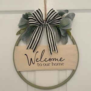 Welcome Front Door Wreath, Rustic Home Decor