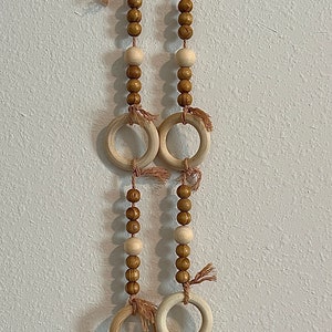 Wood Bead Garland, Wooden Bead Garland Decor, Wood Bead Decor, Bead Garland, Rustic Garland, Farmhouse Decor, Rustic Home Decor, Wall Decor