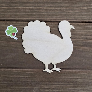 Handcrafted Laser Cut Turkey | Baltic Birch Wood Cutout | Fall Craft Shape | Thanksgiving Décor | Unfinished Wooden Turkey