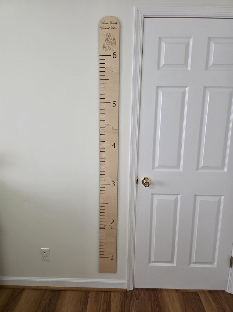 Personalized Wooden Growth Chart | Baltic Birch Kids Height Ruler - Etsy