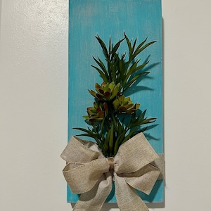 Wood Greenery Wall Decor, Rustic Wall Decor, Wood Flower Wall Art, Wood Plaque Wall Decor, Wooden Plaque Board Decor, Housewarming Gift