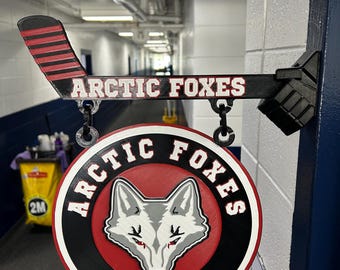 Personalized Hockey Locker Room Banner  3D Printed Magnetic Team Sign  Custom Logo, Made in Canada  Travel Team Tournament Gift Sport banner