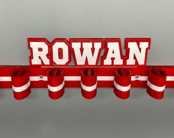 Hockey Stick Display Rack Holder for 8 Mini and Regular Stick Wall mount Holder, Room and garage Organizer, CCM Secrets, Bauer Mystery Mini