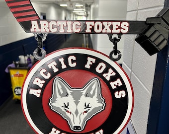 Personalized Hockey Locker Room Banner  3D Printed Magnetic Team Sign  Custom Logo, Made in Canada  Travel Team Tournament Gift Sport banner