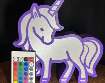 Table Night Light Unicorn, Horse Lover Gift, Color-Changing Nursery, New born gift