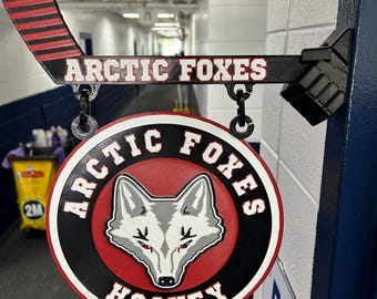 Personalized Hockey Locker Room Banner  3D Printed Magnetic Team Sign  Custom Logo, Made in Canada  Travel Team Tournament Gift Sport banner