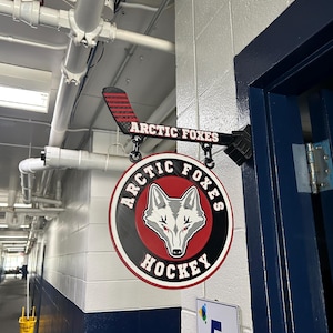 Personalized Hockey Locker Room Banner  3D Printed Magnetic Team Sign  Custom Logo, Made in Canada  Travel Team Tournament Gift Sport banner