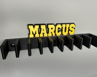 Personalized Hockey Stick Holder: Wall Mount Rack, Holds 9 Sticks sport gift