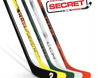 CCM Secret Minis Hockey Stick Display Rack – Wall Mount Holder for Collectors