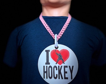 Number One Fan Hockey Giant Necklace, Oversized Chunky Chain, Sport Fan Gear