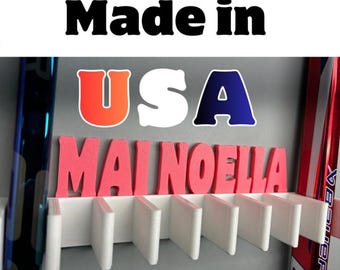 Hockey Stick Rack holder of 9-Sticks, Wall Mount, Personalize Name, team gift, sport Gift Hockey gift