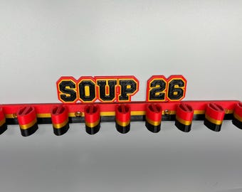 Hockey Stick Display Rack Holder for 8 Mini and Regular Stick Wall mount Holder, Room Organizer garage and arrange Playroom