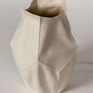 Kawa Table Lamp 02, Organic Modern White Ceramic Table Lamp, Porcelain, Leather Cast image 6