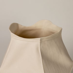 Kawa Table Lamp 02, Organic Modern White Ceramic Table Lamp, Porcelain, Leather Cast image 5