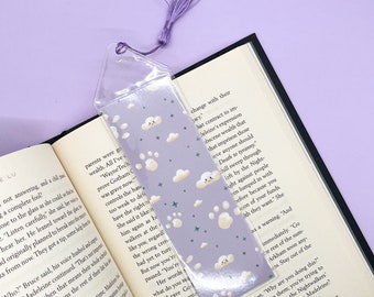 Purple Cloud Bookmark with Tassel | Pastel Bookish Gift