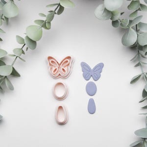 Emporte-pièce en forme de papillon en trois pièces pour pâte polymère