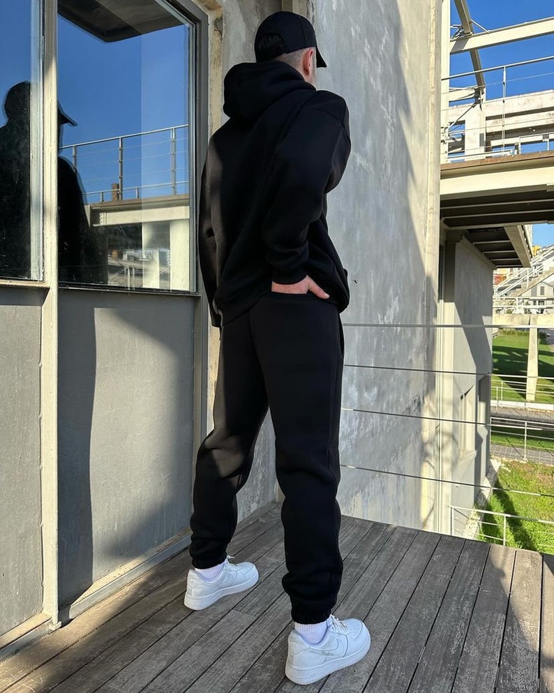 Violento Herren Jogginganzug USA Patches - 100% Baumwolle, Hoodie & Hose, S-XXL