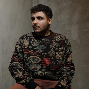 Patterned Oversized Sweatshirt - Streetwear Style Men&#39;s Sweater