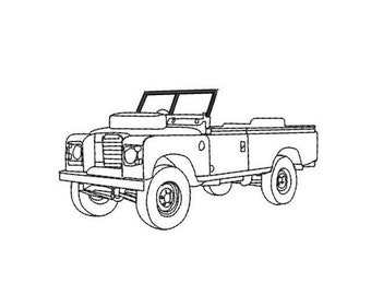 Land Rover Stickdatei, Minimalistisch, Embroidery Design, Car, Auto, Embroideryfile, Stickdesign, Maschinen Stickerei, Maschine Embroidery