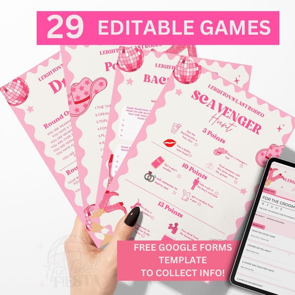 Last Rodeo Bach Editable Drinking Game Bundle |Nashville Bachelorette Party Games | Disco Cowgirl Hen party Games | Nash bash Girls Weekend