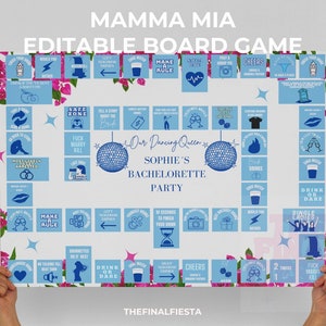 Editable Mamma Mia Bachelorette Board Drinking Game |Dancing Queen Bridal Shower  | Last Disco Bach Theme |Mamma Mia Hen Do Party