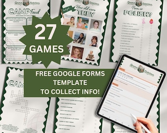 Games for Camp Bachelorette Party |Last Trail Before The Veil Bridal Editable Games  | Camping Hen Do  | Lake Bachelorette Drinking Game |