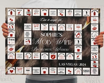 Mob Wife Bachelorette Party Game |Bachelorette Spiele Bearbeitbare Vorlage | Mob Frau Ästhetik | Alter Geldbach| Vintage Henne Do