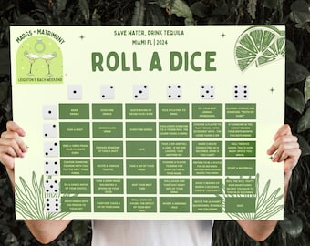 Editable Margs and Matrimony Bachelorette Dice Drinking Game | Tequila Bach fun Games |Mexico Hen Party | Margaritas With Señoritas  Shower