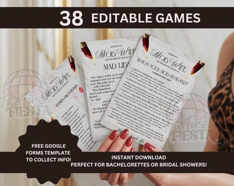 Mob Wife Bachelorette Party Games  | Mob Wife Aesthetic | Old Money Bach| Vintage Hens | Mob Wife party | Glamour bachelorette party