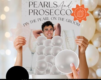 Pearls and Prosecco Bachelorette Personalized Game | Pearls and Prosecco Bridal Shower Game | Brunch and Bubbly Decor | Pearl themed hen