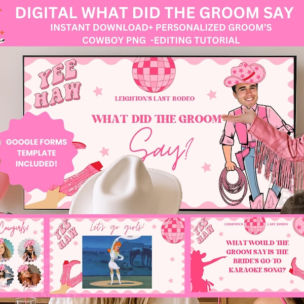 Última despedida de soltera de rodeo: ¿Qué dijo el novio? Juego / Despedida de soltera en Nashville / Juegos de despedida de soltera Disco Cowgirl / Fin de semana de fiesta en Nashville / Última despedida de soltera