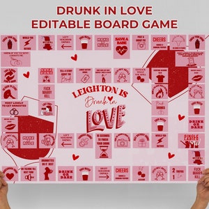 Drunk In Love Bachelorette Party Editable Game | Hen Party Game Editable Canva Template | Wine Bach Weekend Party Games | Wine Bridal Shower
