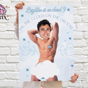 Auf Wolke neun Bachelorette personalisierte Spiel druckbare Poster |  Braut ist auf Wolke 9 Bach | Passende Made in Heaven Hennen | Träume von I Do Hen