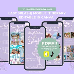 Last Splash Bachelorette Mobile Itinerary | Mermaid Bachelorette Party | Trading Tails for Veils | Under the Sea Bach | Last splash hen do
