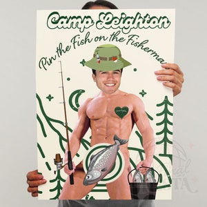 Camp Bachelorette Party Game Template | Last trail before the veil personalized decor sign | Camp Bach Editable Games| Groom&#39;s Face Decor