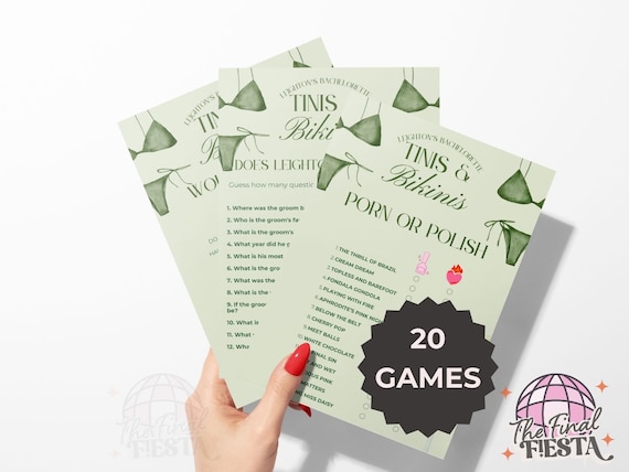 Bikinis and Martinis Bachelorette Editable Game Bundle | martinis and bikinis Bach Party Games  | Tinis and Bikinis Hen Party
