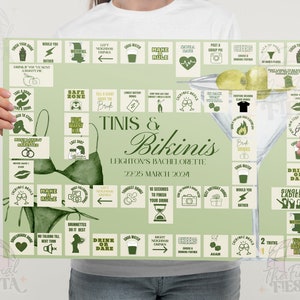 Bikinis and Martinis Bachelorette Party Drinking Editable Game | martinis and bikinis Bach Party Games  | Tinis and Bikinis Hen Party