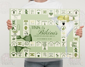 Bikinis and Martinis Bachelorette Party Drinking Editable Game | martinis and bikinis Bach Party Games  | Tinis and Bikinis Hen Party