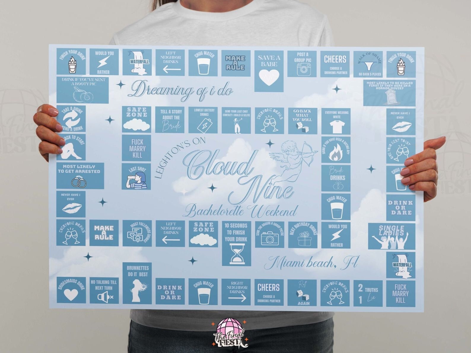 On Cloud Nine Bachelorette Party Game | The Bride is on Cloud 9 Bach Party Games | Match made in heaven hens Party | Dreaming of I Do Hen Do