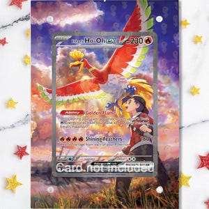 Ho-Oh Ex 230/182 - Pokémon Destined Rivals - Étui/support magnétique pour votre carte + Illustration détaillée + Support