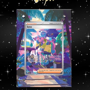 Iono 237/091 - Pokémon Paldean Fates - Estojo/Suporte magnético para seu card + Arte estendida + Suporte