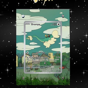 Drampa 184/162 - Pokémon Forces Temporelles - Étui/Support magnétique pour votre carte + Illustration détaillée + Support