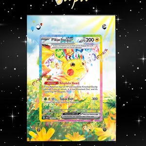 Pikachu Ex 238/191 - Pokémon Surging Sparks - Étui/support magnétique pour votre carte + Illustration détaillée + Support