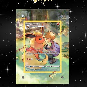 Flareon TG01/TG30 - Estuche magnético con ilustraciones ampliadas de cartas Pokémon y soporte